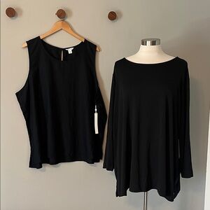 New! Black Tops Bundle of 2 Size 3X Classic Minimalist Wardrobe NWT